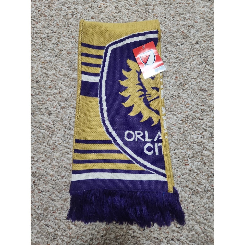 Orlando City SC Scarf One Size Purple MLS Soccer Adidas Jacquard Knit 2015 NWT